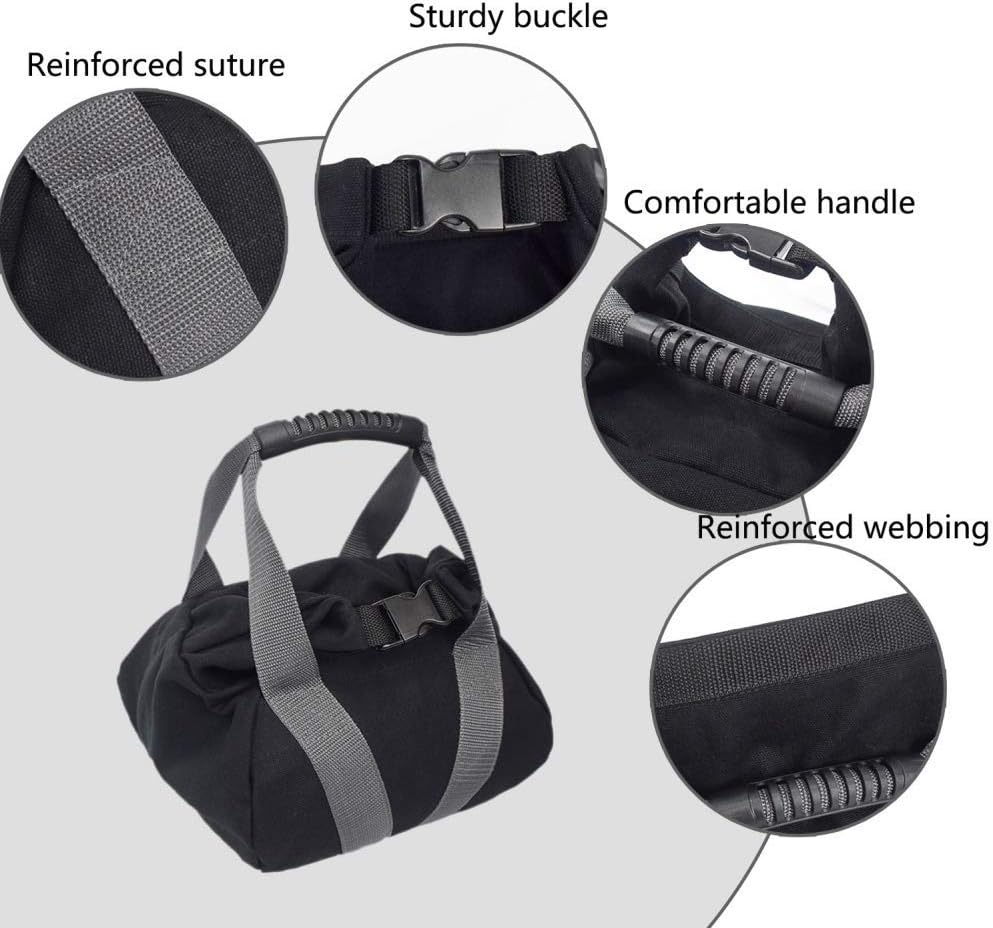 2 Pcs Adjustable Canvas-Kettlebell-Sandbag wtih Handle for Training Home Training, Yoga, Fitness