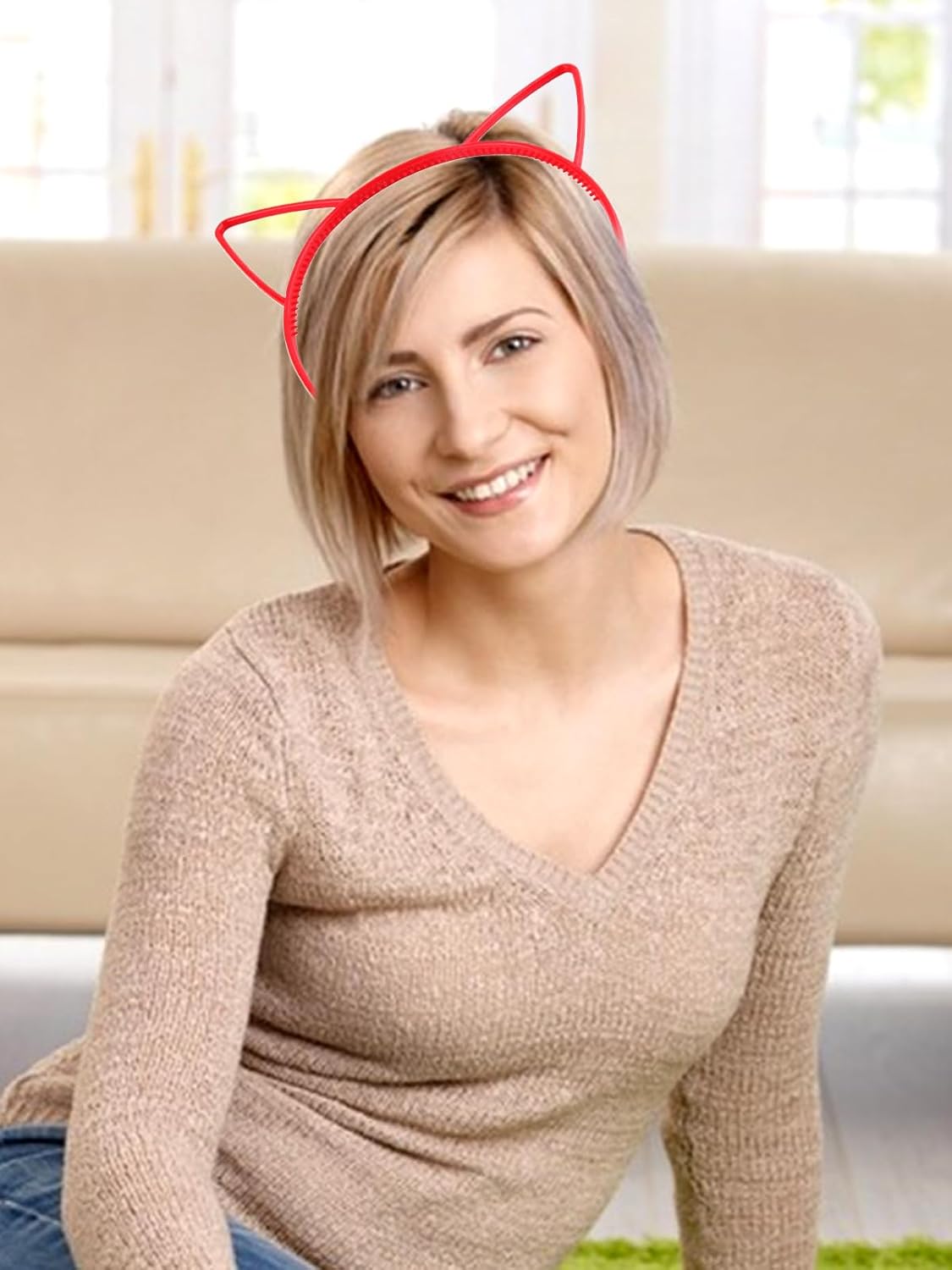 12 Pcs Cat Ears Headband, Plastic Party Headbands, Birthday Party Favors for Cosplay, Makeup, Yoga and Photo Props - Colorful