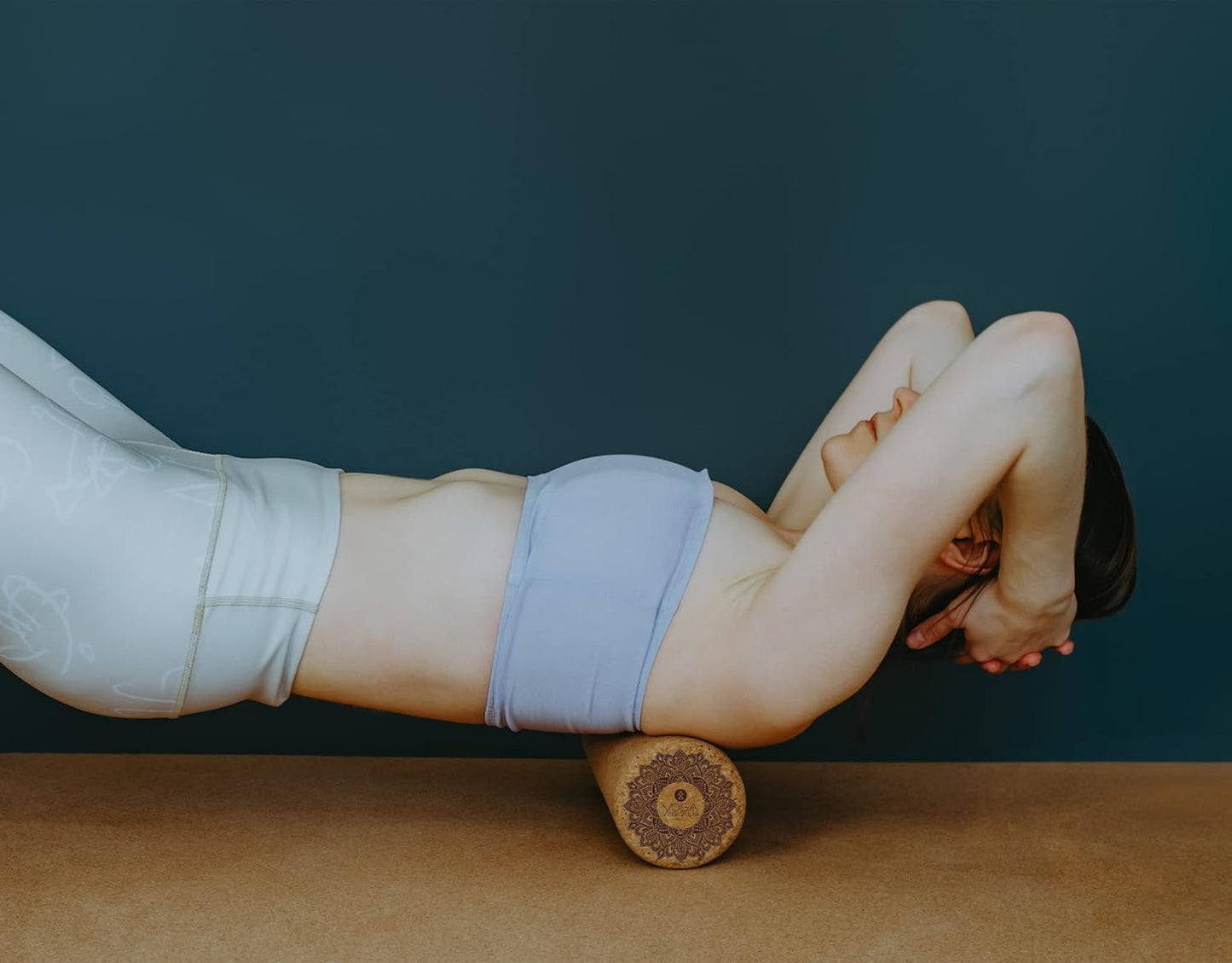 Yoga Design LAB | The Cork Roller | Release Tight Muscles, Improve Circulation, Decrease Soreness, Massages Tissue | Ideal for All Areas of the Body arms, Legs, Back | Travel Friendly (Mandala Tonal)