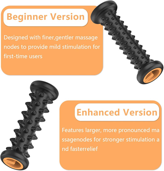 APRELM Foot Massager Roller Set for Plantar Fasciitis Relief, Professional 2-Pack (Beginner & Enhanced), Foot Roller for Home Office, Gifts for Mom Dad Friends