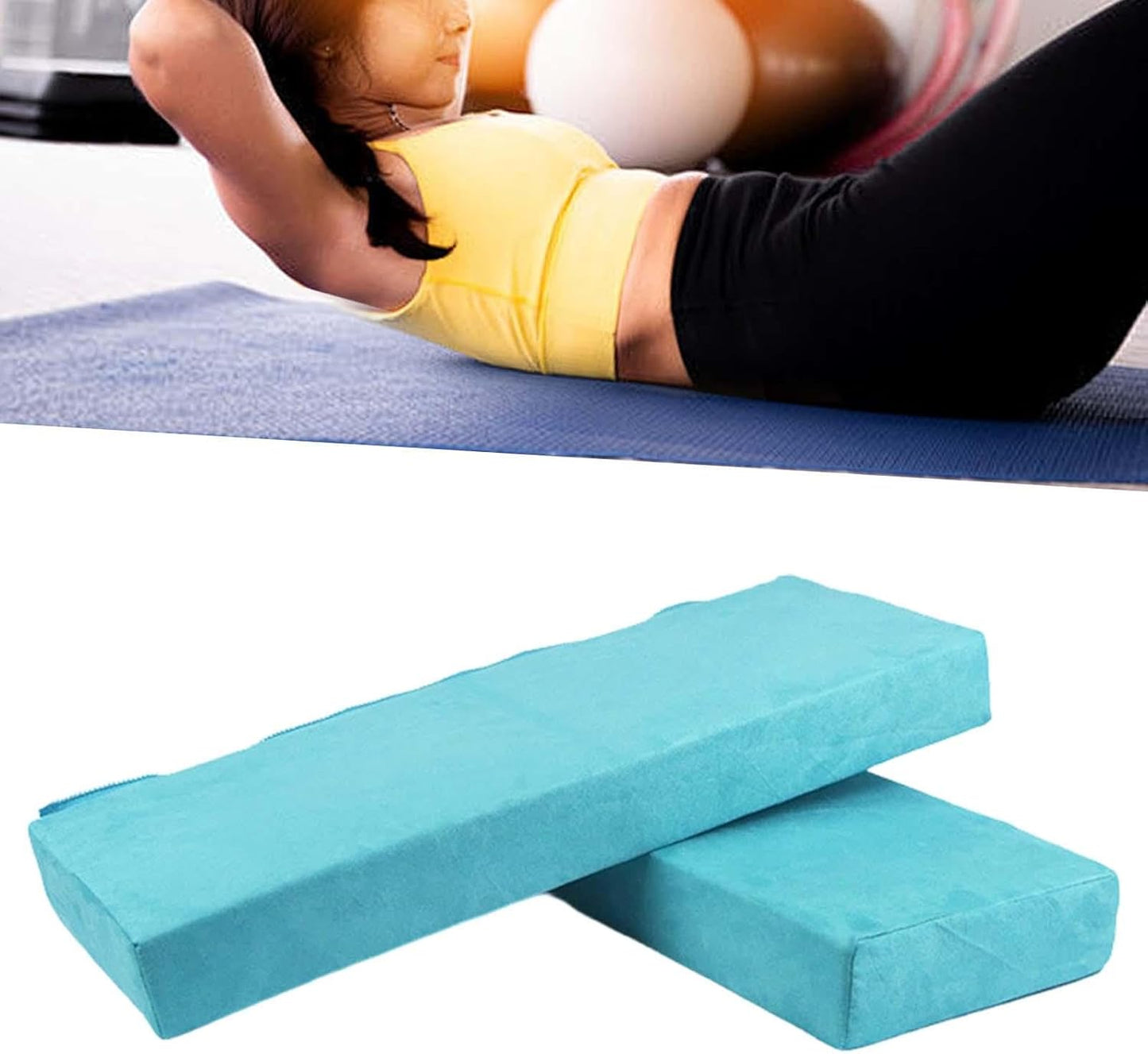 Yoga Bolster Yoga Shoulder Stand Pad for Poses Ergonomic Multipurpose Lightweight Cushion Rectangular Pillow, Blue