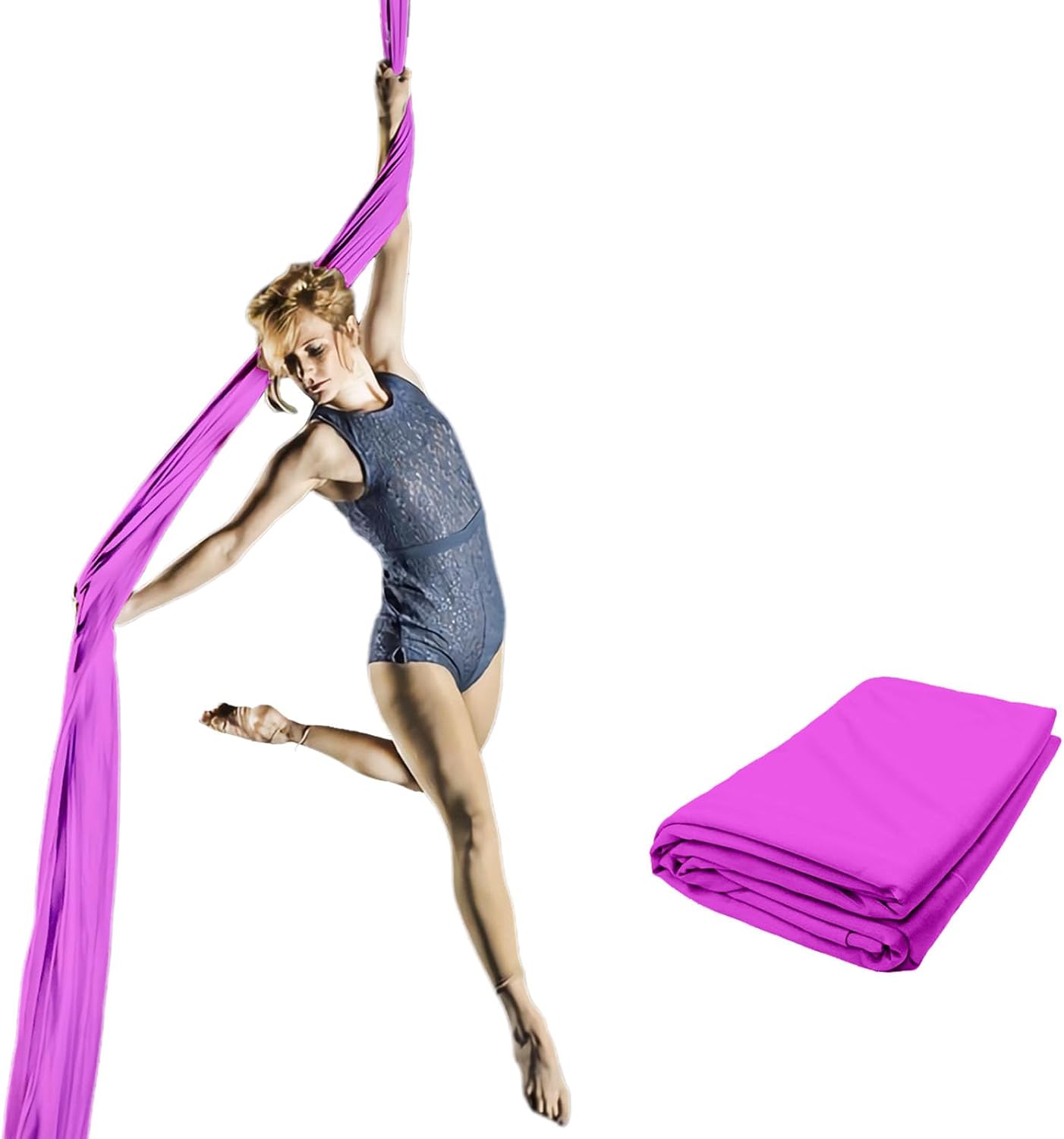 Aerial Silks Fabric, 9 Yards(8.2mL x 1.5mW) 40D Nylon Medium Stretch Yoga Swing for Acrobatic Flying, Durable Aerial Trapeze for Home, Boost Strength Balance (Fabric Only)