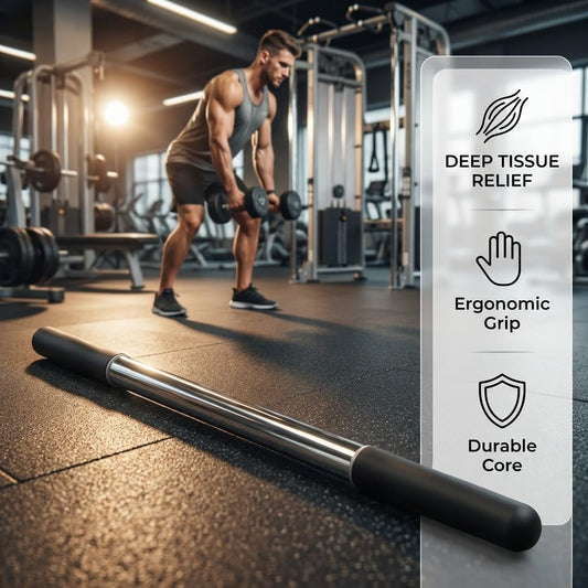 Muscle Roller Stick for Deep Tissue Massage & Myofascial Release | Cold Therapy Roller for Back, Legs, Arms, Shoulders | Massage Roller Stick (Black)