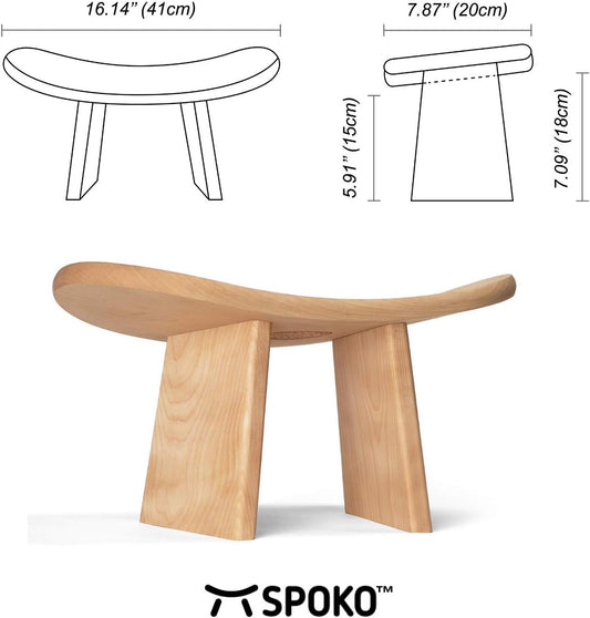 SPOKO Meditation Bench Chair, Travel Version, The Original Posture Certified Wood Kneeling Stool, Best Ergonomic Wooden Chair, Perfect Seat for Yoga, Prayer, Seiza
