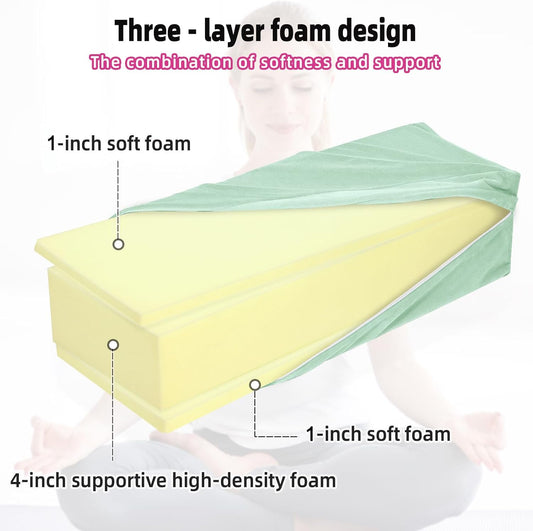 GOFORIT Yoga Bolster Pillow for Meditation and Support,Rectangular Meditation Pillow for Restorative Yoga,26.5"X9.5" X6"