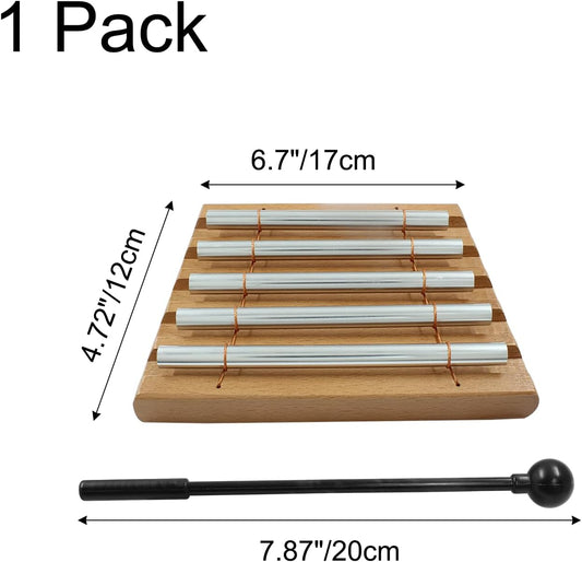 Luomorgo 1 Set Meditation Chimes, Seven Tone Hand Chimes Instrument Mindfulness Chime, Classroom Chime Bell for Teacher with Mallet, Mindfulness Tools for Yoga, Healing