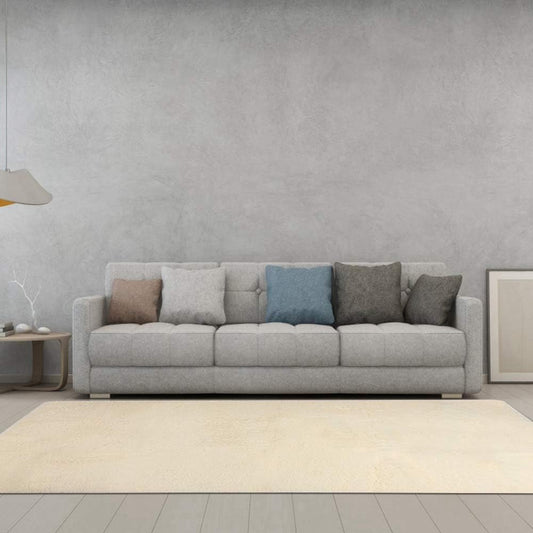 Thick Soft Fluffy Indoor Carpet, Non - Slip Living Room Rug, Washable Polyester Furry Floor Mat with High Color Fastness for Bedroom Yoga Baby Crawling Home Decor (Silver Gray)