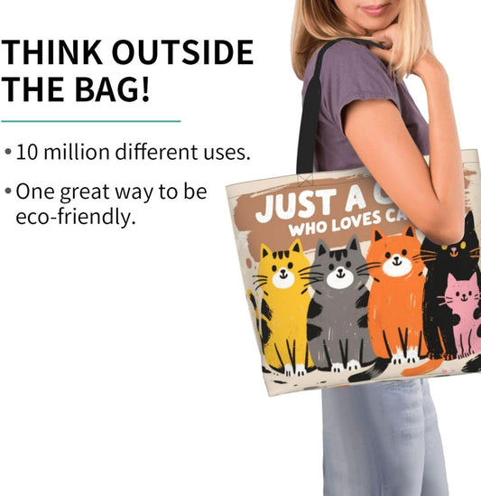 Tote Shoulder Bag Large Durable Reusable Eco-friendly Handbag Lightweight Stylish for Daily Use-19.7x15.7x5.9 Inch - Colors A