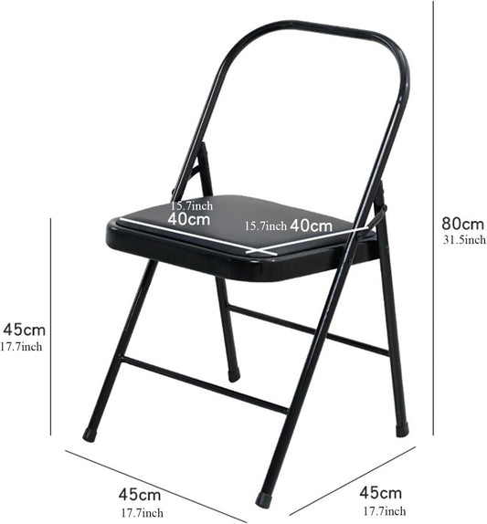Pilates Yoga Chair,Iyengar Auxiliary Chair,Yoga Chair Reinforced Yoga Special Auxiliary Chair Folding Chair Seat Solid Anti-Slip Black,Black