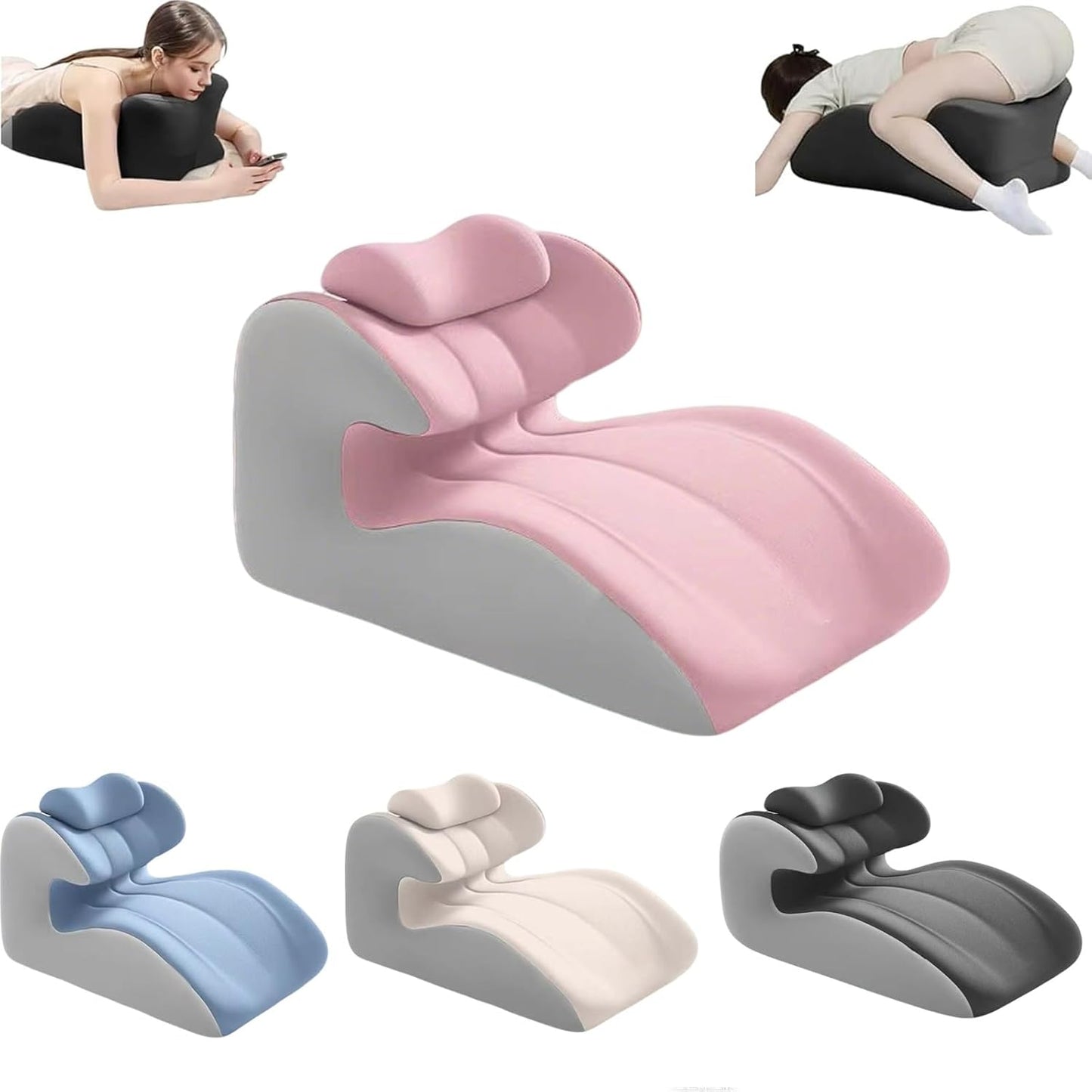Ergonomic Wedge Pillow for Couples - 27° Lift Design Memory Foam Positioning Support Pillow, Widened Comfort Cushion for Deep Intimacy & Yoga, Removable Washable Cover - Perfect for Home Use(Gray)