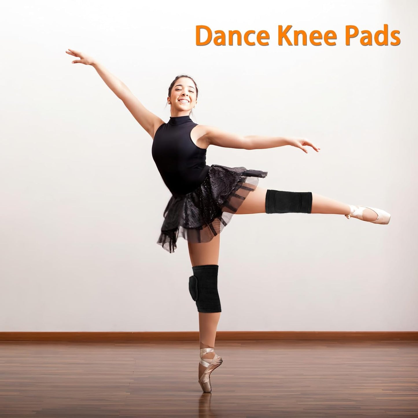 Volleyball Knee Pads, Knee Pads Volleyball Girls 2 Pairs, Knee Pads for Women Youth Kids, Soft Black Kneepads for Sports Dance Volleyball Football Yoga Tennis Running Cycling Workout Climbing