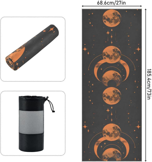 Space Moon Yoga Towel Non Slip Soft Sweat Absorbent Mat Towel for Hot Yoga Exercise Pilates 73x27 Inches