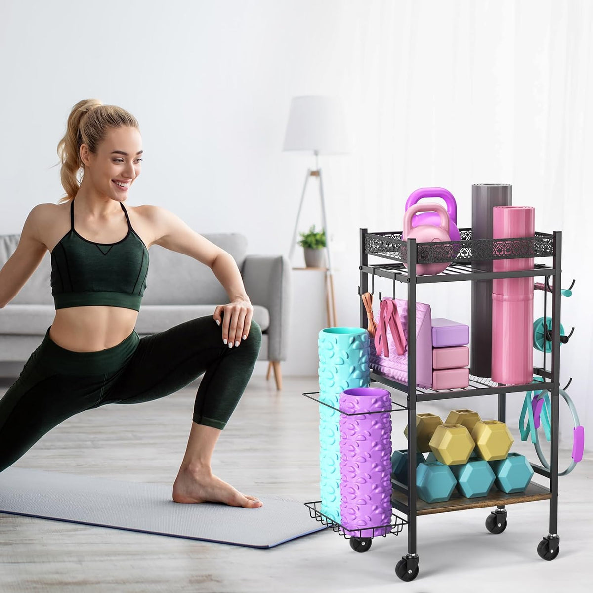 Yoga Mat Storage Racks, Home Gym Organizer, Gym Equipment Storage