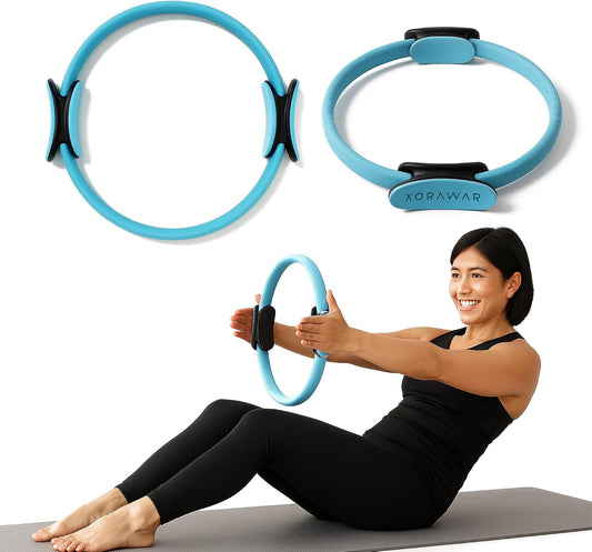 Magic Circle Pilates Ring 14.5'' | Fitness Bands Fabric 3-Levels | Mat Towels for Hot Pilates | Pilates Set, Starter Kit for Women,Yoga Set Equipment, Workout Bands'