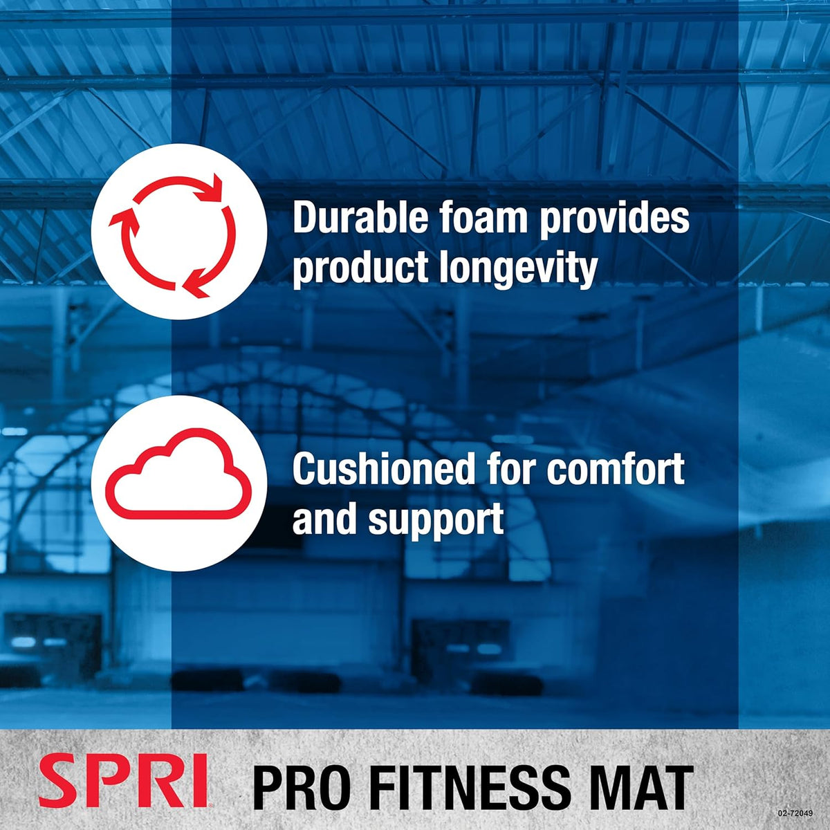 12mm Pro Fitness Matt - Thick Exercise Mat for Floor Workouts, Sit-Ups, Push-Ups, Stretching, Toning, and General Fitness - Non-Slip Texture, Cushioned, Portable Rolling Mat with Carrying Strap
