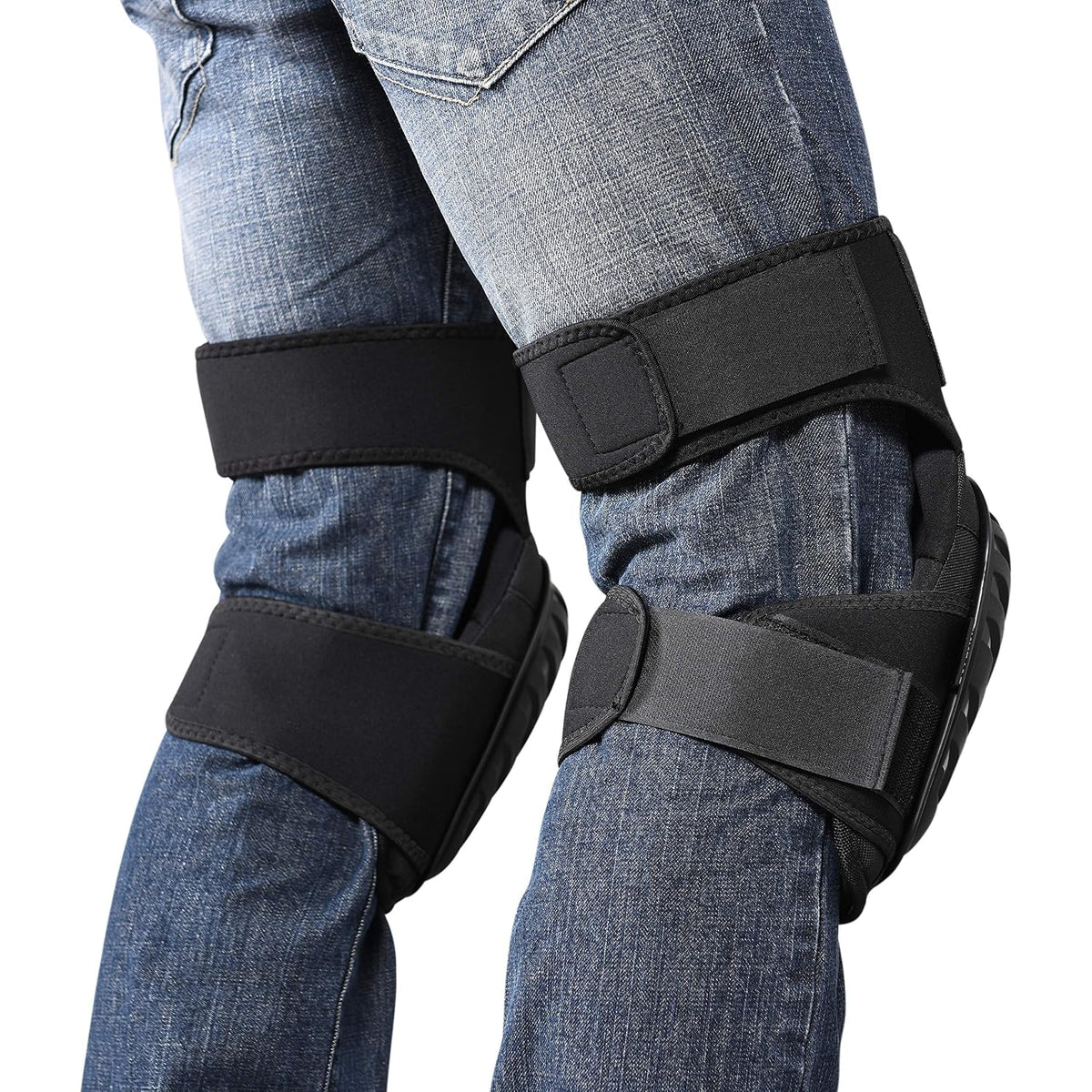 Professional Knee Pads for Work - Heavy Duty Foam Padding Kneepads for Construction, Gardening, Flooring with Comfortable Gel Cushion to Save Your Knees (Knee High)