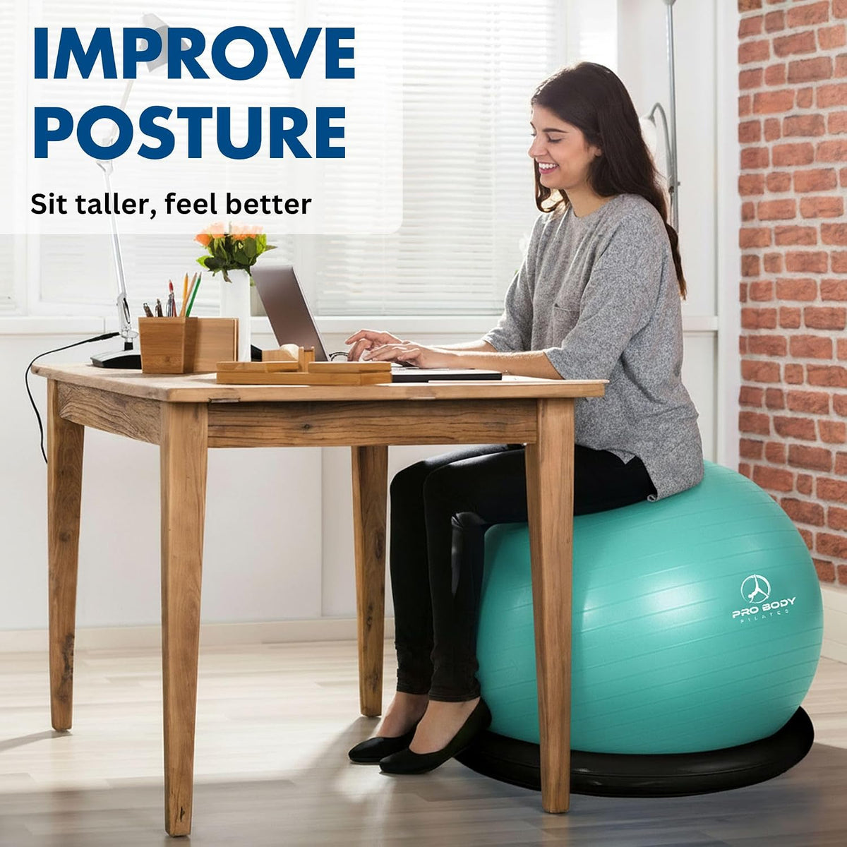 Yoga Ball Chair for Office, with Base