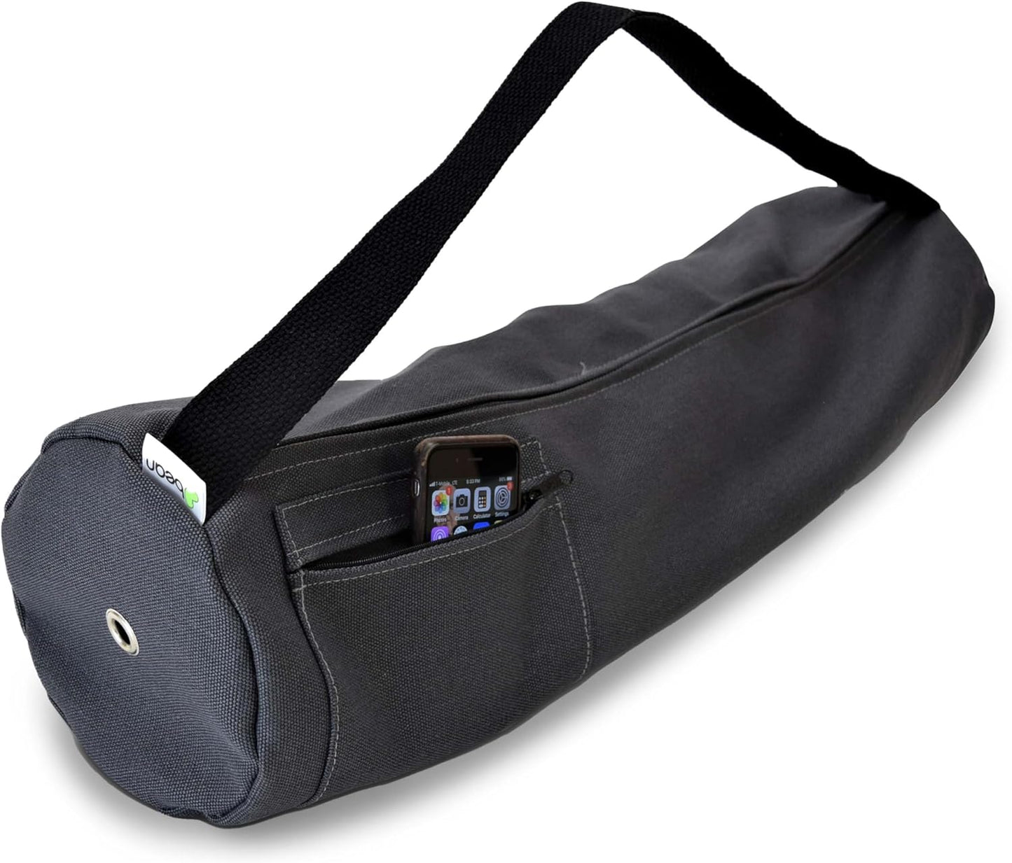 Natural Hemp Fabric Yoga Mat Bag with Shoulder Strap - Lightweight and Durable Gym Bag to Carry the Extra Large Mat Sizes - Ideal for Yoga, Pilates & Fitness Equipment - Made in USA, 8" X 32"