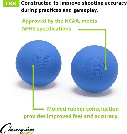 Champion Sports Lacrosse Balls & Rhino Skin® Foam Balls – Official Size Balls for Games, Practice & Training, NCAA, NFHS & SEI Certified, Multiple Colors, Packs & Styles Available