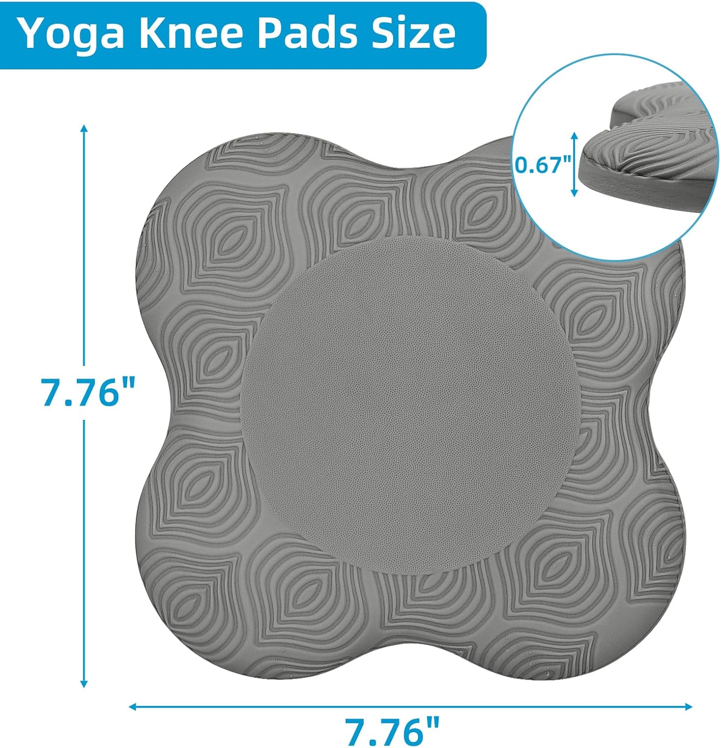 Yoga Knee Pads Set of 2 – Extra Soft Non-Slip Yoga Knee Pad Cushion for Knees Elbows Wrists – Pilates & Workout Knee Pads for Floor Exercises, Kneeling, Stretching, Fitness, Gray
