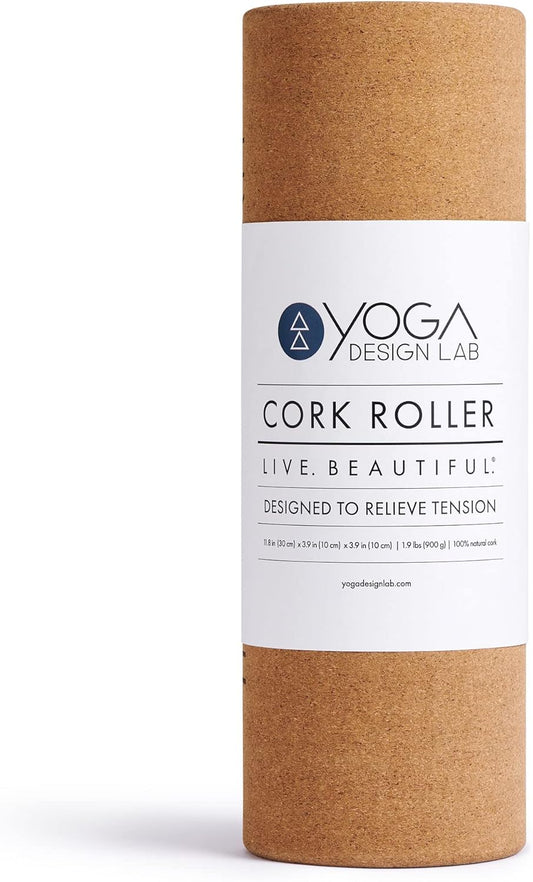 Yoga Design LAB | The Cork Roller | Release Tight Muscles, Improve Circulation, Decrease Soreness, Massages Tissue | Ideal for All Areas of the Body arms, Legs, Back | Travel Friendly (Mandala Tonal)