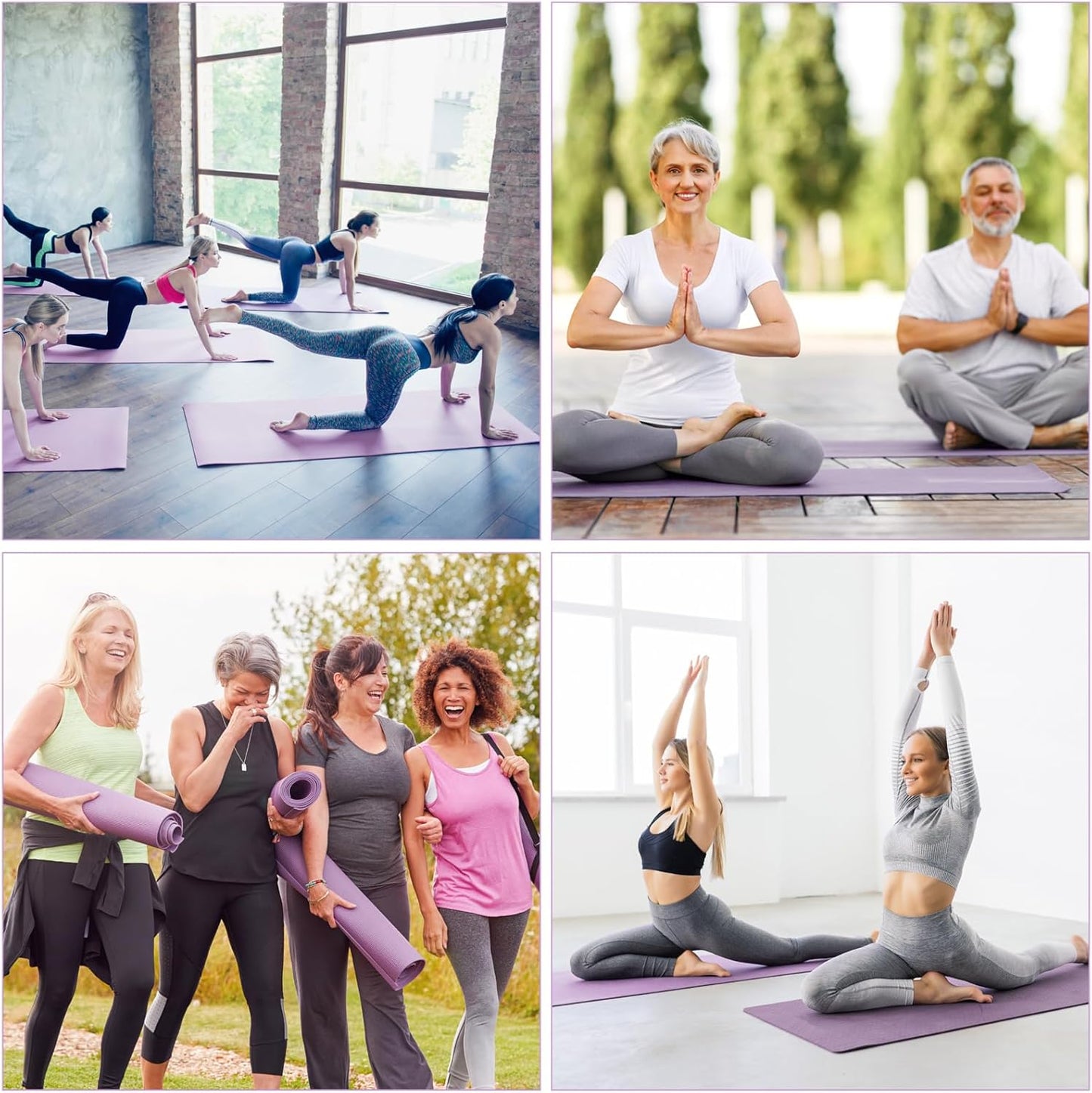 3 mm Thick Yoga Mat Bulk, Non Slip Exercise Workout Fitness Pad for Women Men, Gym Home Yoga Pilates, Easy to Clean, Sturdy PVC