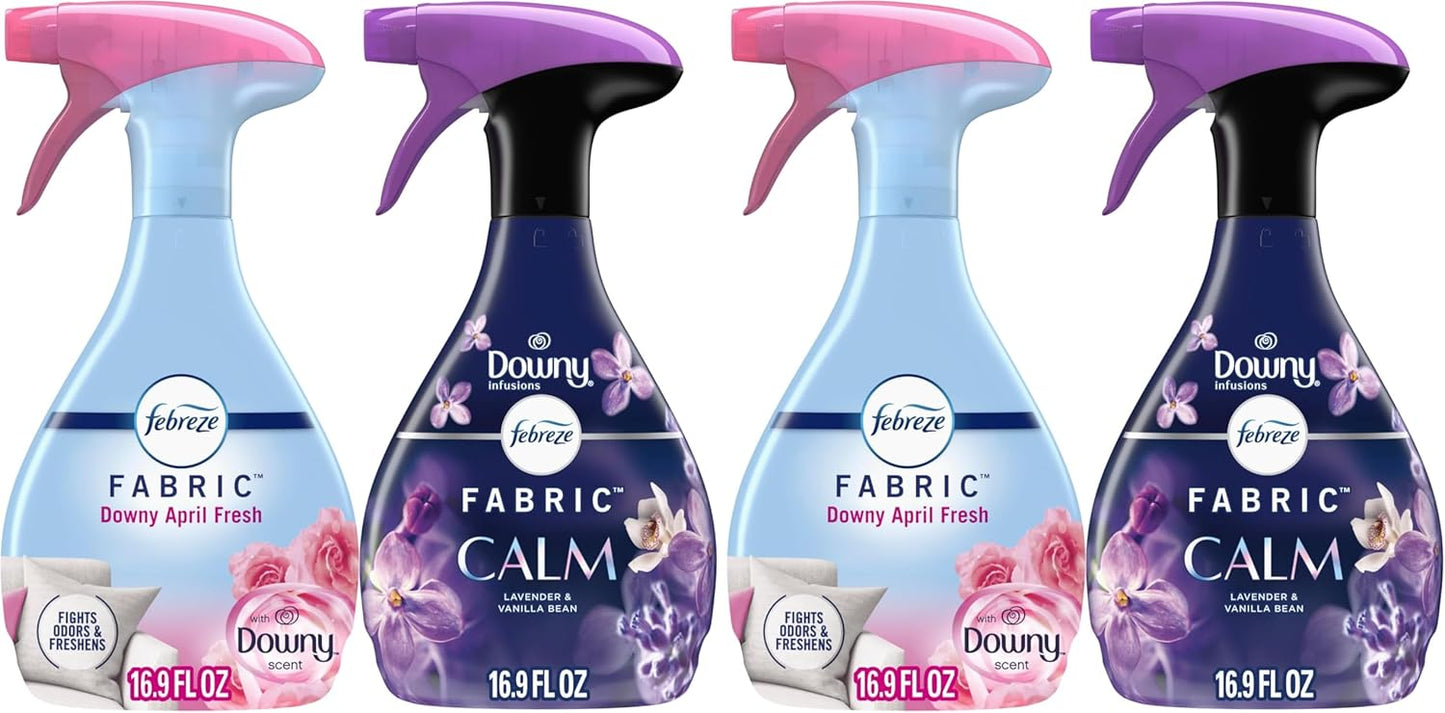 Febreze Odor-Fighting Fabric Refresher, Downy Calm and Downy April Fresh, 16.9oz, 2 pack