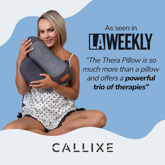 CALLIXE Original TheraPillow – 3-in-1 Neck Massager Pillow with Heat & Gentle Traction | Relaxing Neck & Shoulder Support with Vibration Massage, Wireless Design & USB-C Charging