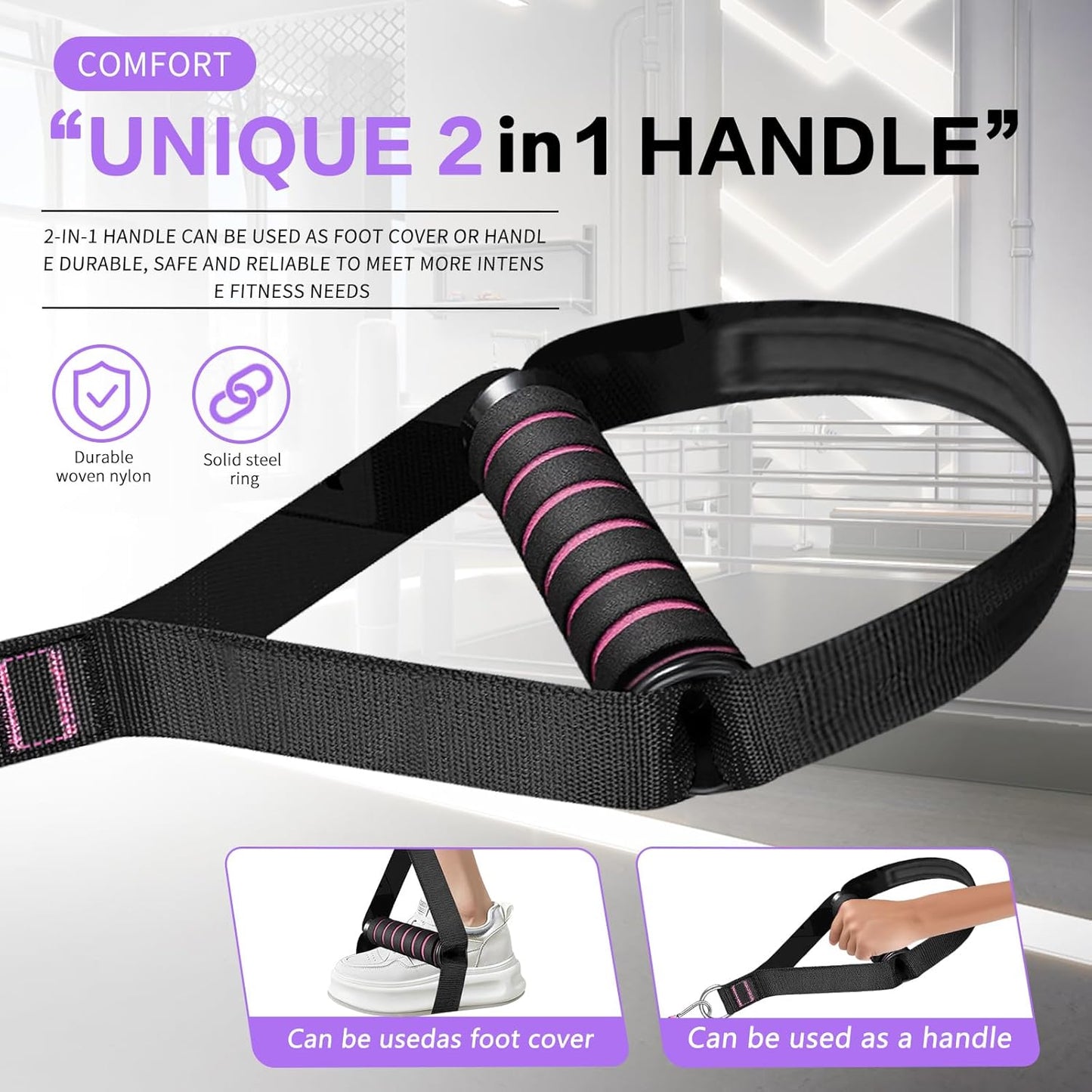 BBTOPS Pilates Bar Kit with Resistance Bands,Ab Roller,2 in 1 Foot Strap & Handle,Door Anchor Pilates Equipment with Resistance Bands, Portable Home Gym Yoga Fitness Bar for Women & Men