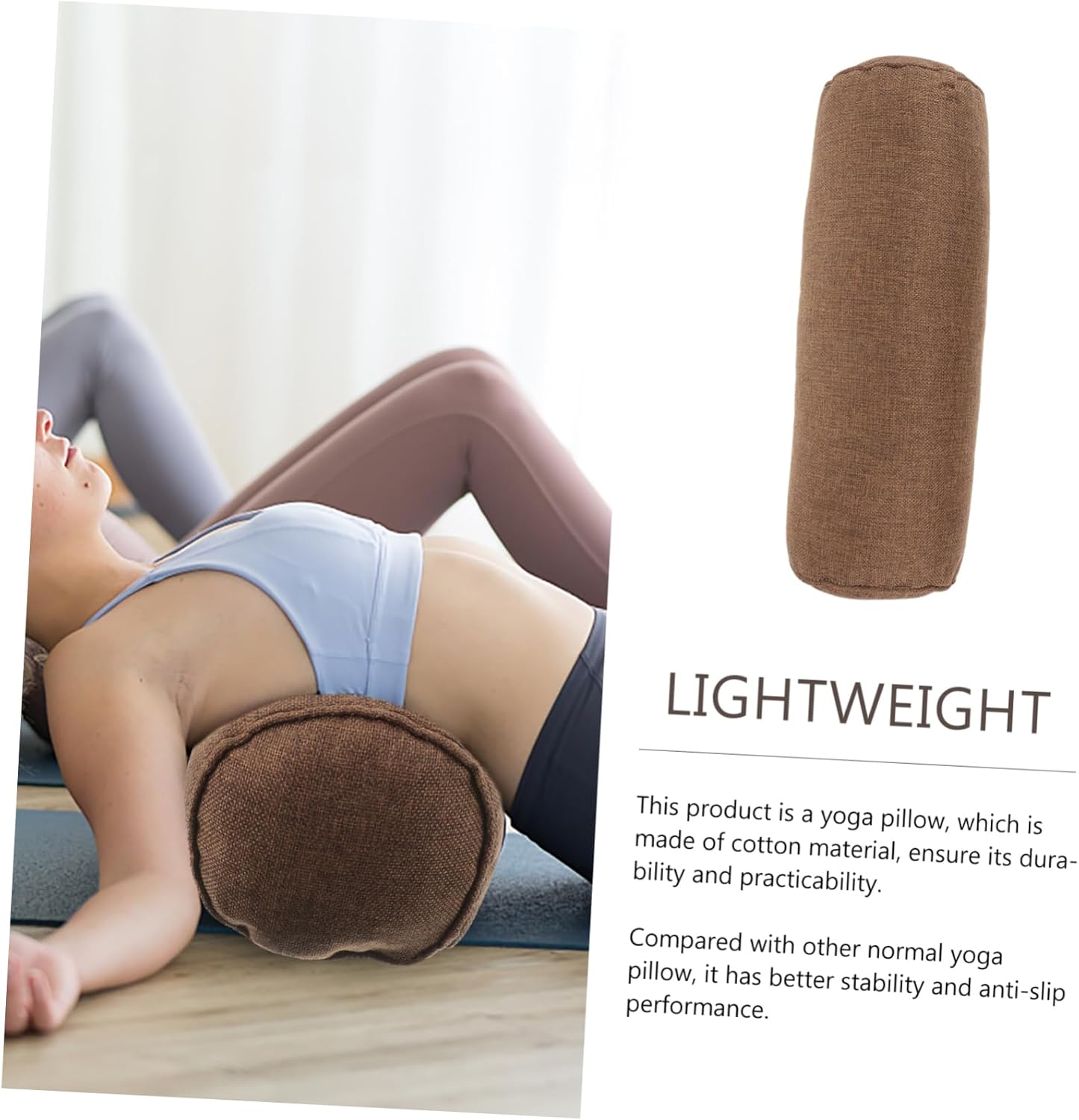 Totority Yoga Bolster Restorative Pillow Lumbar Support for Yoga Meditation Pillow for Women