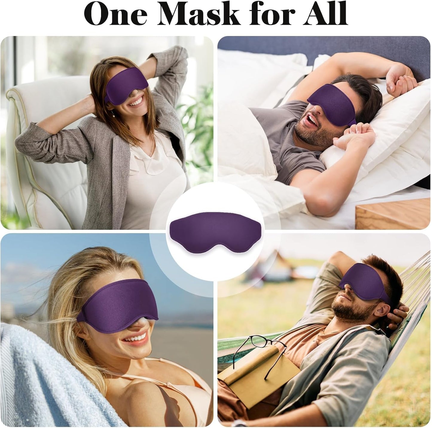 Fygrip 3D Eye Mask Sleep Mask for Men & Women, 100% Pressure-Free & Light Block-Out Eye Mask for Sleep with Easy Adjustable Strap, Night Eye Cover for Travel, Black