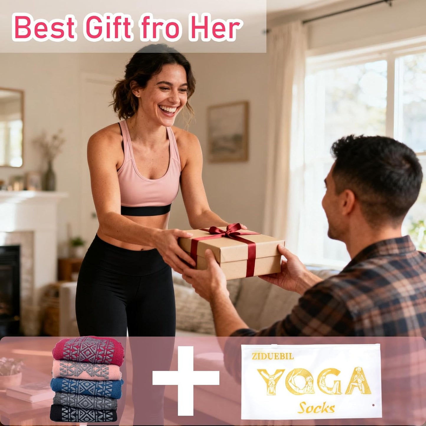 4-Pack Professional Yoga Socks for Women - Pilates Grip Socks for Barre, Dance, Plasticity, Home, Studio - Fits US 5-10