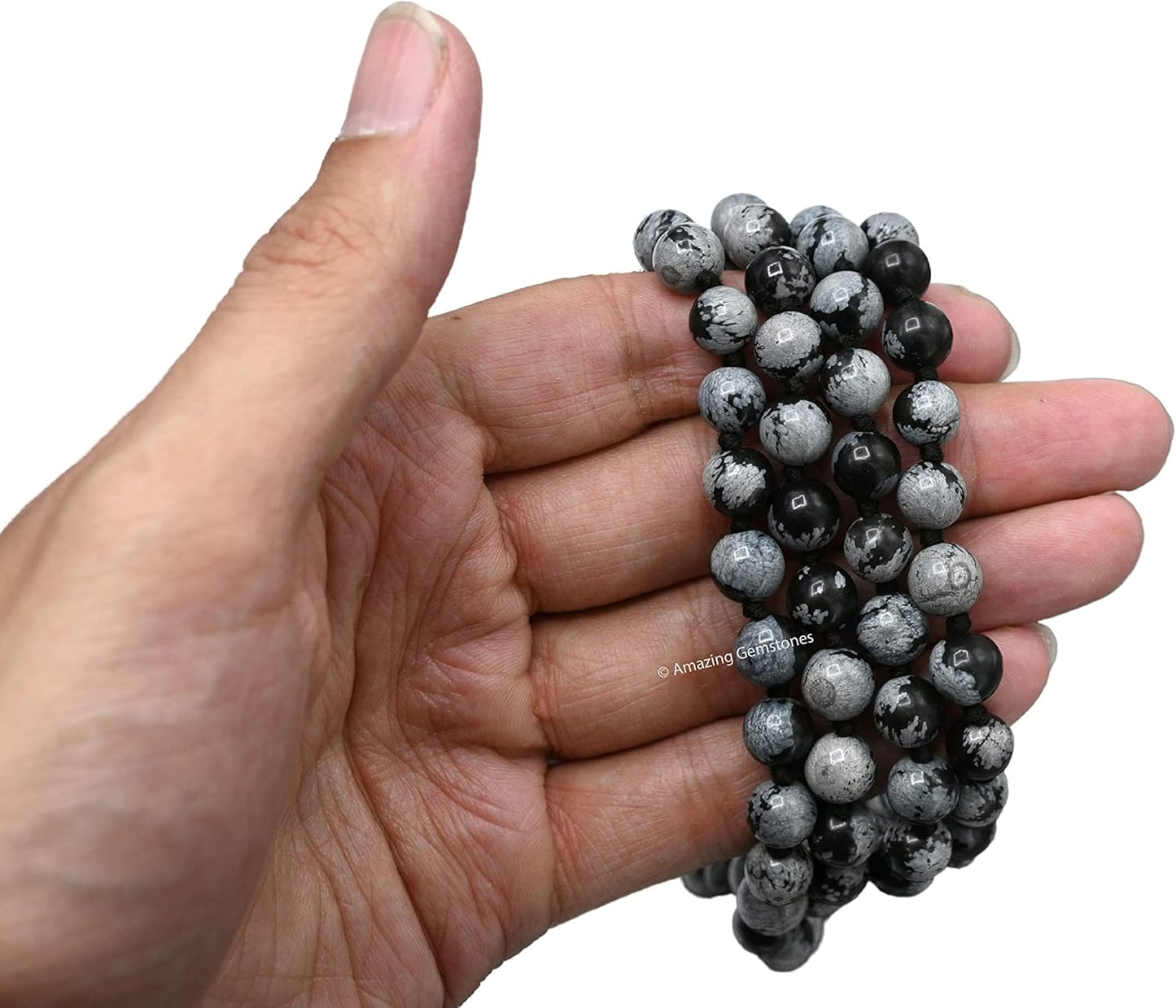 Amazing Gemstone 108 Beads Handmade Mala (Knotted, Rudraksha) - Colors A