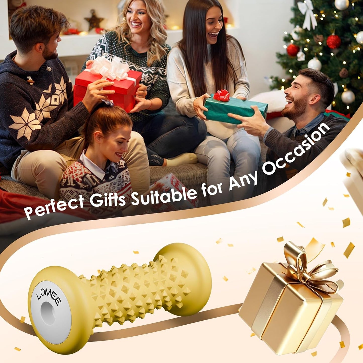 LOMEE Foot Roller Massager for Plantar Fasciitis Relief, Foot Arch and Heel Pain Relief, Portable Reflexology Massage Tool, Deep Tissue Muscle Massage Roller
