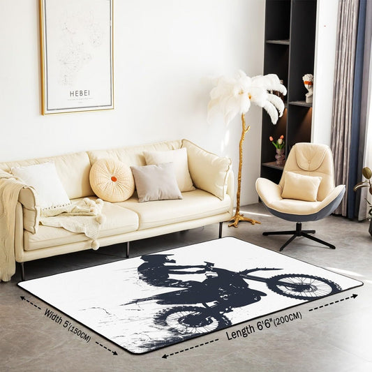 Feelyou Dirt Bike Kids Living Room Rugs for Bedroom,Boys Girls Area Rug 5x7,Racing Motocross Decor Carpet,Extreme Sports Soft Indoor Floor Mat,Motorcycle Kids' Non-Slip Motorbike Accent Rug Red - Colors A