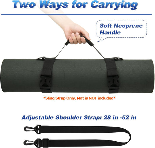 Cosmos Portable Yoga Mat Strap Mat Sling Picnic Blanket Strap with Adjustable Shoulder Strap & Handle for Festivals Picnics Camping Motorcycle Bedroll Pilates
