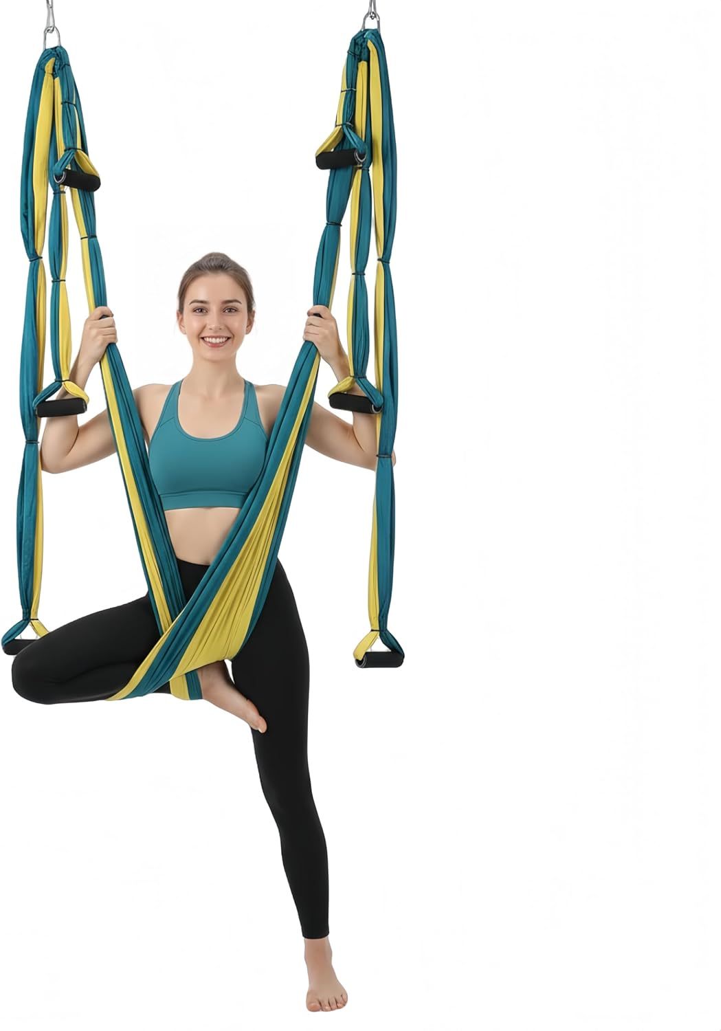 Aerial Yoga Swing Sling Strong Yoga Hammock Kit Set Trapeze Inversion Equipment Include 2 Extensions Straps