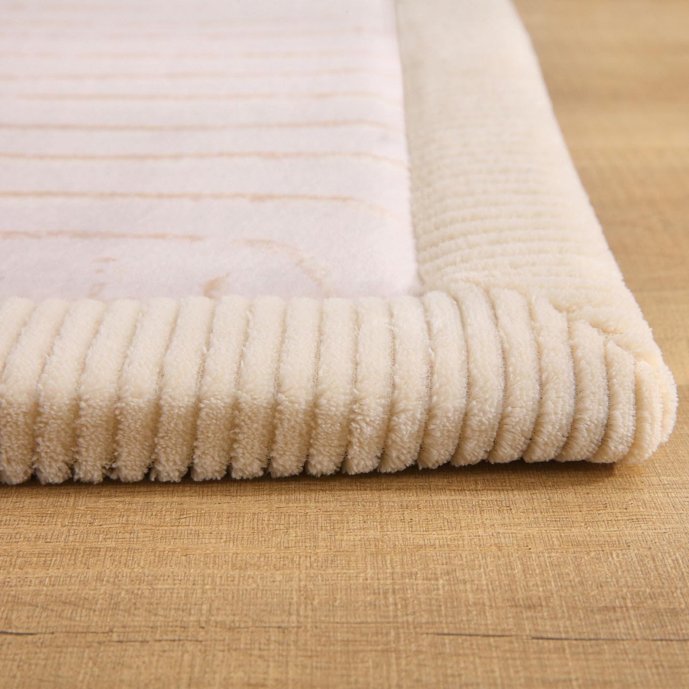 Hakuna Matte CloudSoft Mat for Floor 60" x 80" Beige – Coral Velvet Memory Foam Rug – Non-Slip, Water-Resistant