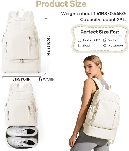 Gym Backpack for Women Men, Dance Backpacks With Shoe Compartment, Sports Back pack For Yoga Fitness Beach Hiking Sports(Green)