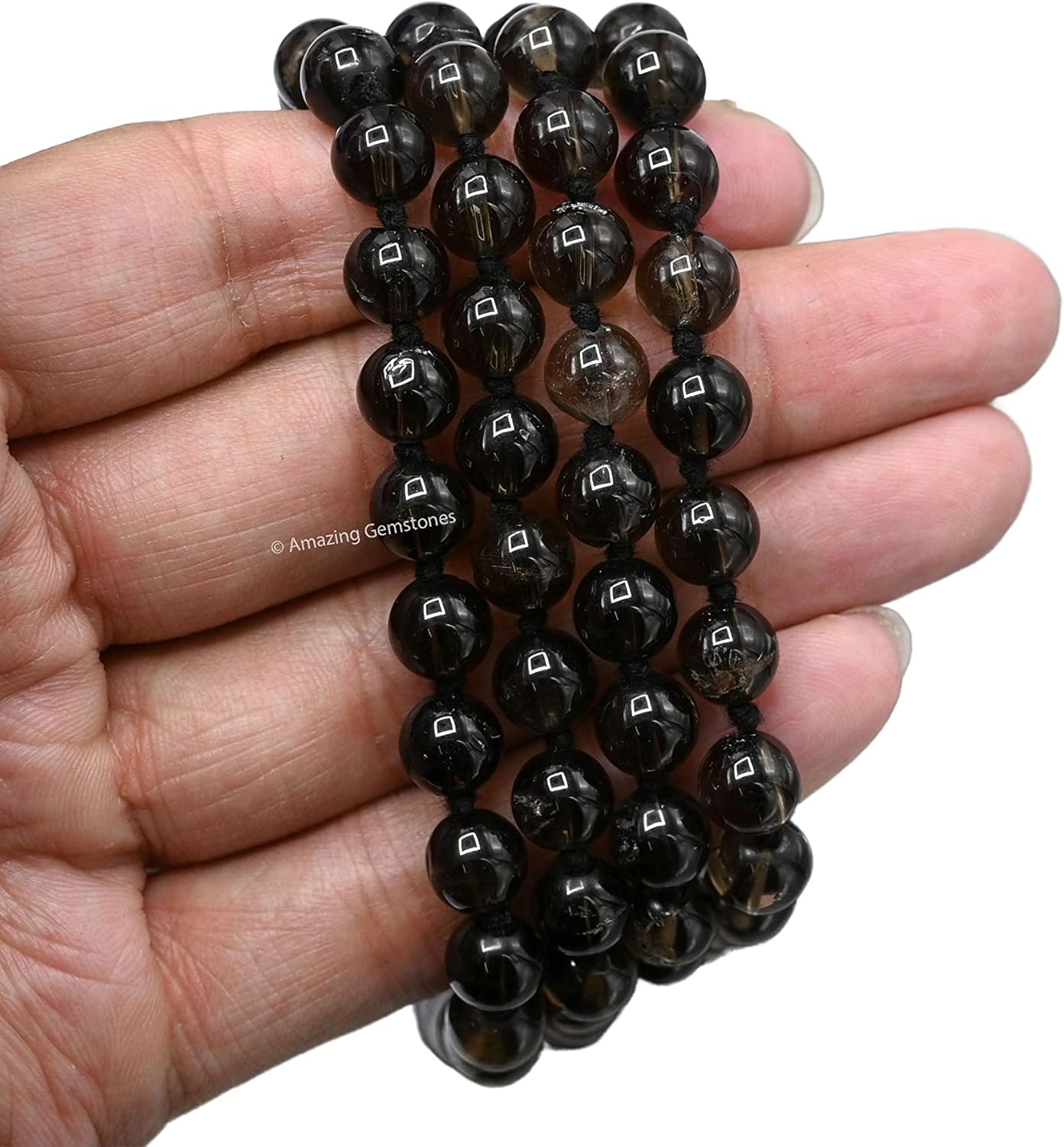 Amazing Gemstone 108 Beads Handmade Mala (Knotted, Rudraksha) - Colors B