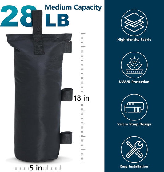 MASTERCANOPY Canopy Weight Sandbags, Without Sand(112 Pounds, Black)