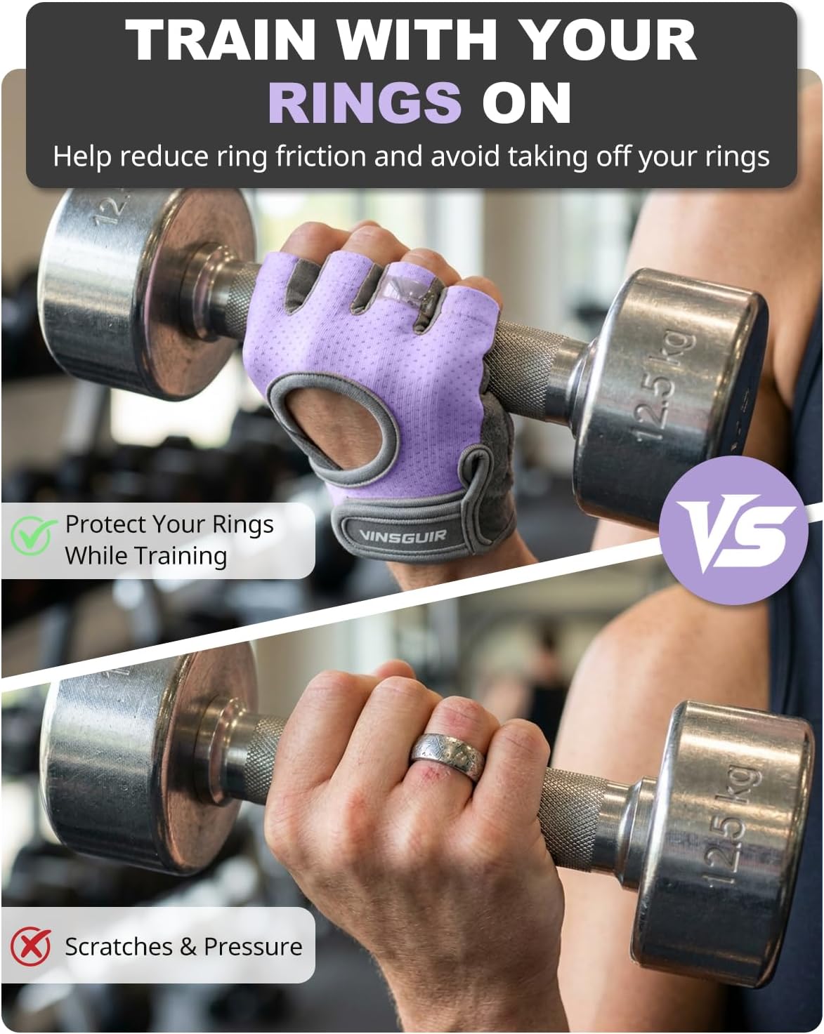 VINSGUIR Workout Gloves for Women and Men, Breathable Weight Lifting Gloves for Gym Exercise, Fitness, Training, and Cycling, with Excellent Grip and Cushion Pads