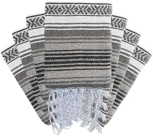 Open Road Goods Bulk Falsa Blankets - Handwoven Authentic Mexican Falsa - Great for Weddings, Yoga, Beach, Picnics, or Mexican Throw! (Tan, 7 Pack)