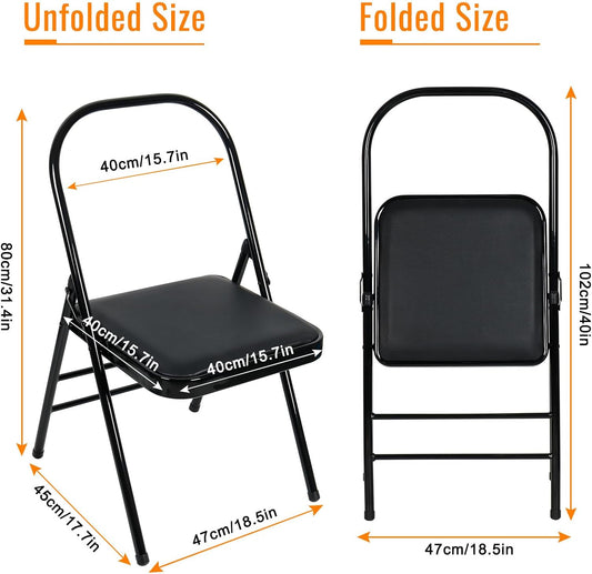 INNOLIFE Yoga Auxiliary Chair - Backless, Relieve Neck & Back Pain, Abs & Core Training, Balance Handstand, Flexibility & Strength