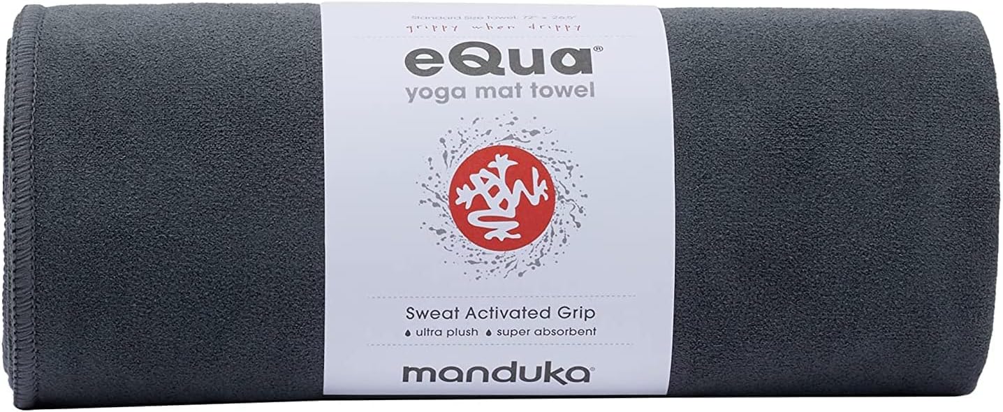 Manduka eQua Hot Yoga Mat Towel - 72" | Instant Moisture Activated Grip | Ultra Soft Microfiber | Quick Dry, Daily Use Ready | Lightweight, Travel Friendly Mat Layer