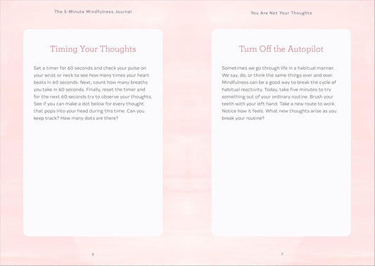 The 5-Minute Mindfulness Journal: Daily Practices for a Calmer, Happier You