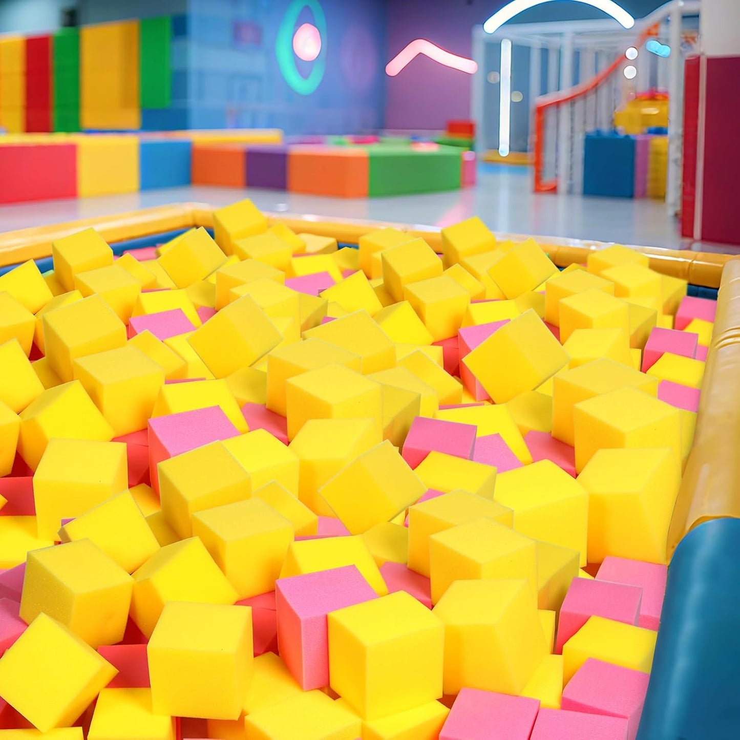 24PCS Foam Cubes 5"x5"x5"- Foam Pit Blocks Set, Soft Stacking Blocks for Indoor Games,Trampolines, Gymnastics, Parkour & Action Sport (6 Colors)