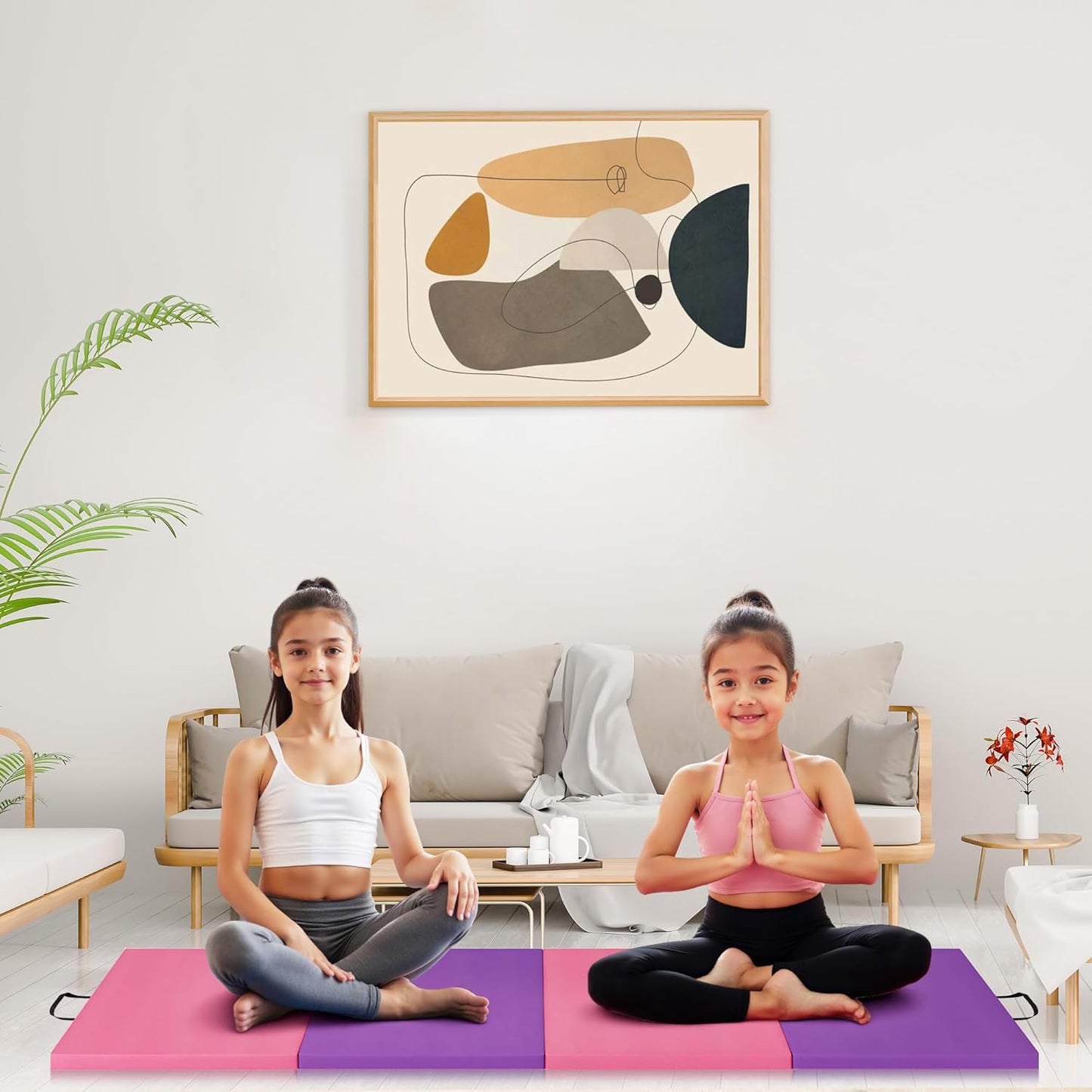 Folding Gymnastics Mat, Exercise Mats, Gymnastics Tumbling Mats, Thick Portable Home Gym Floor Pad for Yoga, Pilates, Aerobics & Martial Arts Training
