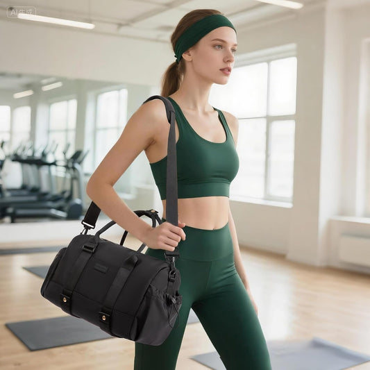 LOVEVOOK Small Gym Bag for Women with Yoga mat Holder, Mini Duffle Bag for Travel with Wet Pocket, Overnight Personal Item Bags, Lightweight Carry on Weekender Duffel for Workout, Dance, Ballet
