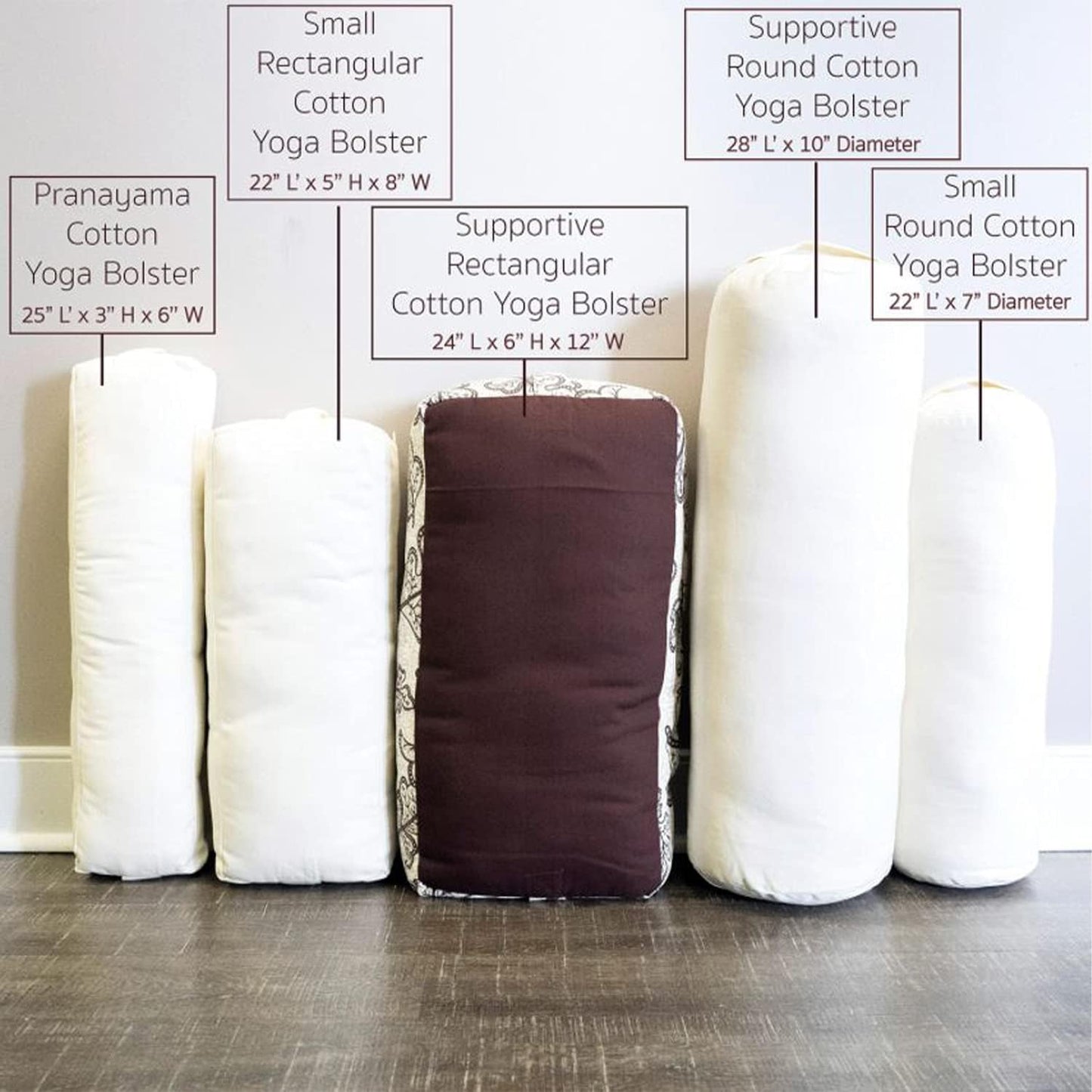 YogaDirect Supportive Round Cotton Yoga Bolster